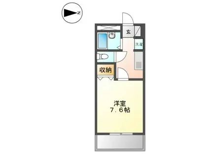 名鉄各務原線 市民公園前駅 徒歩14分 2階建 築26年(1K/2階)の間取り写真