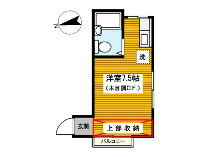 ニューライフ横浜(ワンルーム/2階)の間取り写真