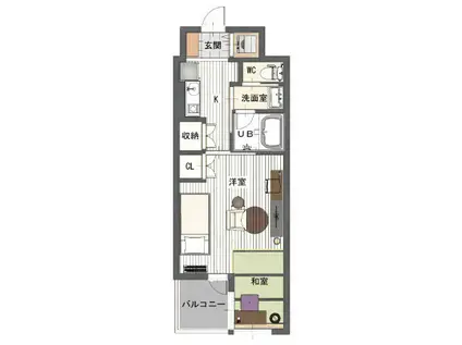 ファーニッシュド・ステイ長野朝陽(1K/3階)の間取り写真