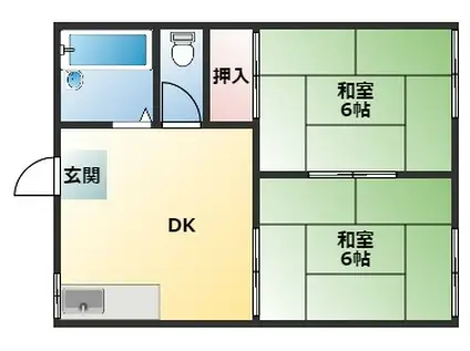 ハイツ林野 N(2DK/1階)の間取り写真
