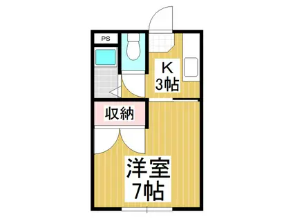 コーポまどかC棟(1K/1階)の間取り写真