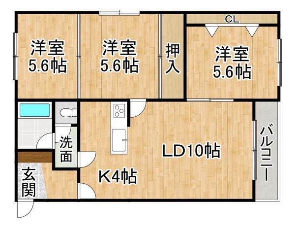 ヴェルデュール柏林台(3LDK/4階)の間取り写真