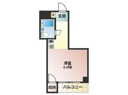 BLUE STAR G-1(1K/2階)の間取り写真