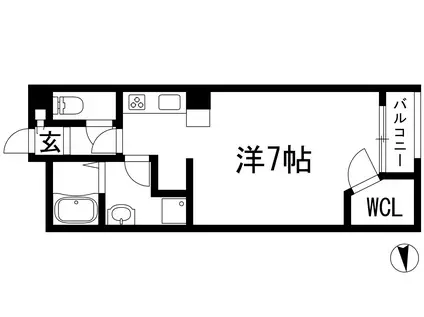 レオネクスト西伊丹Ⅱ(ワンルーム/2階)の間取り写真