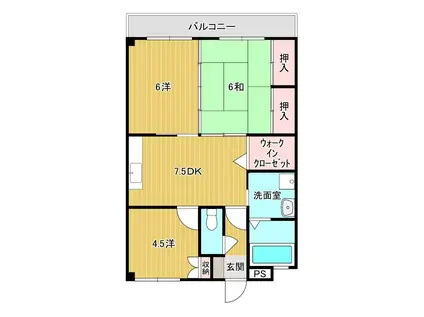 コーポたわら(3DK/3階)の間取り写真