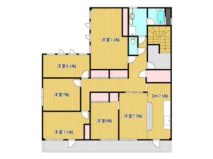 三沢ビル(6DK/3階)の間取り写真