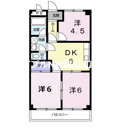 ニューハートランド(3DK/2階)の間取り写真