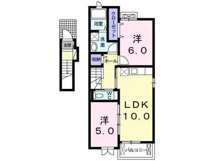 HASAM LIEN(2LDK/2階)の間取り写真