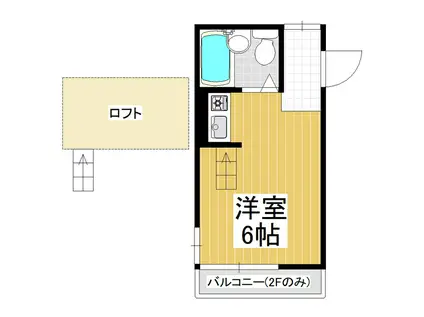 フラワーハイツ(ワンルーム/2階)の間取り写真