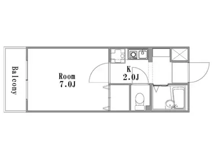 ロワールハイツ(1K/2階)の間取り写真