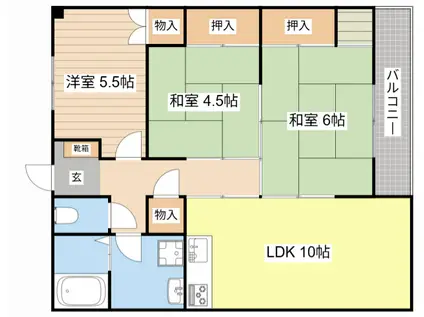 グリーンメゾン223(3LDK/2階)の間取り写真