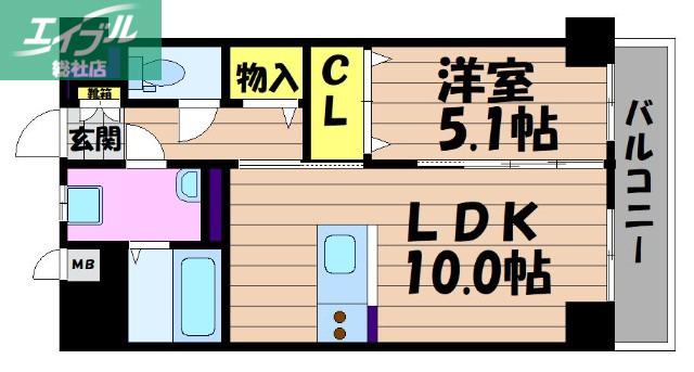 T-STYLE KURASHIKI(1LDK/5階)の間取り写真