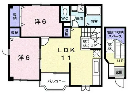 マルゴヒルズV(2LDK/2階)の間取り写真
