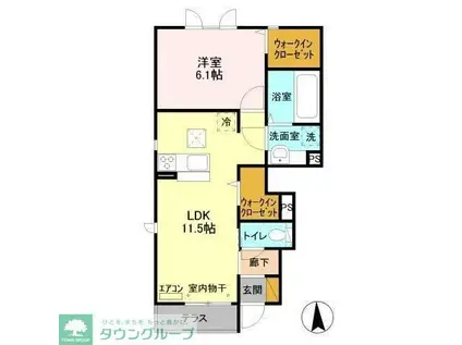 クレアII(1LDK/1階)の間取り写真