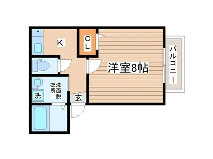 コージーコート(1K/2階)の間取り写真