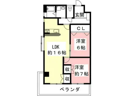 飛鳥93(2LDK/3階)の間取り写真