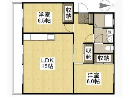 KSB倉敷中庄II棟(2LDK/2階)の間取り写真