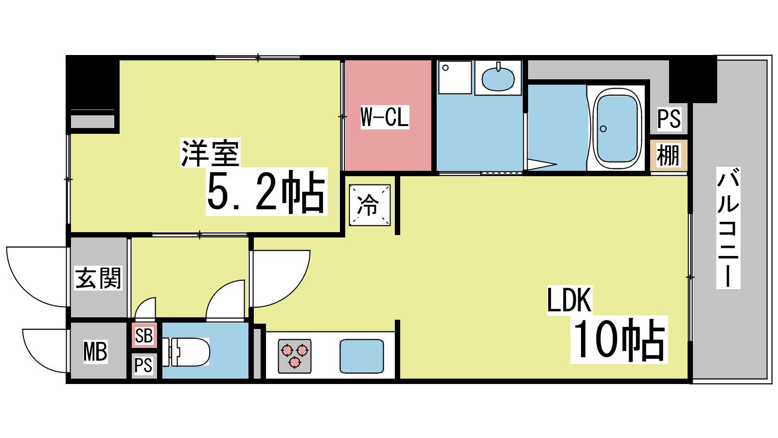 グランディール六甲(1LDK/3階)の間取り写真