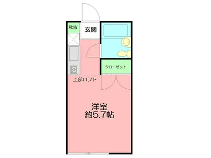 クレア湘南(ワンルーム/1階)の間取り写真