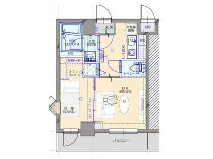 コーポ代々木上原(1DK/5階)の間取り写真