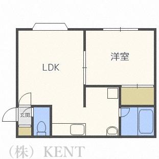 アムール8(1LDK/3階)の間取り写真