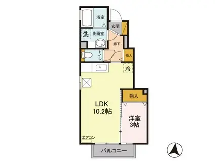 アーバンライフ・コートII(1LDK/1階)の間取り写真