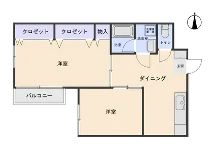 グランドハイツダイケー(2DK/3階)の間取り写真