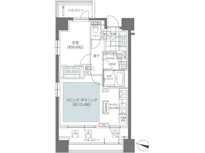 メゾンカルム本郷(1LDK/3階)の間取り写真