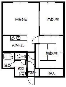 グランデ緑町(2LDK/2階)の間取り写真