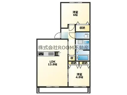 MIRACLE GARDEN(2LDK/3階)の間取り写真