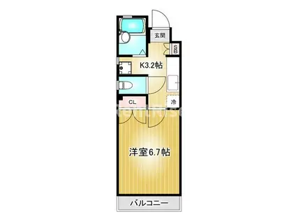 大宮サンハイム(1K/4階)の間取り写真