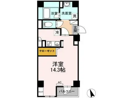 MKSOLEIL国泰寺(ワンルーム/2階)の間取り写真