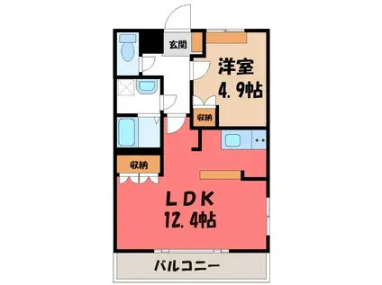 メイ・フルール I(1LDK/1階)の間取り写真