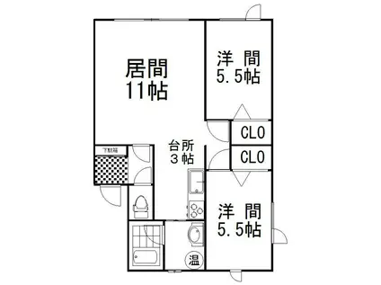 タウンライツAZ(2LDK/1階)の間取り写真