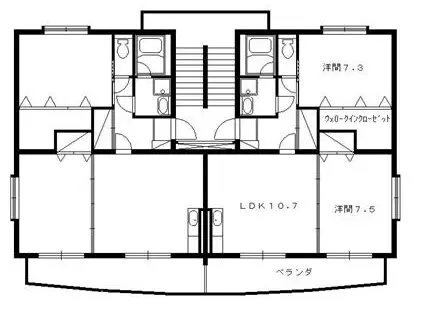 ジョワトゥール(2LDK/2階)の間取り写真