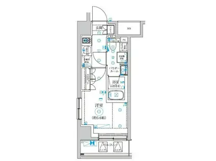 セジョリ横浜ウエストII(1K/2階)の間取り写真