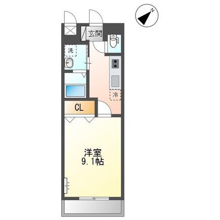 SOLEIL大和(1K/1階)の間取り写真
