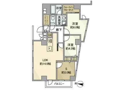 ライオンズマンション王子第5(2SLDK/4階)の間取り写真