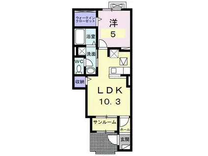 さくら II(1LDK/1階)の間取り写真
