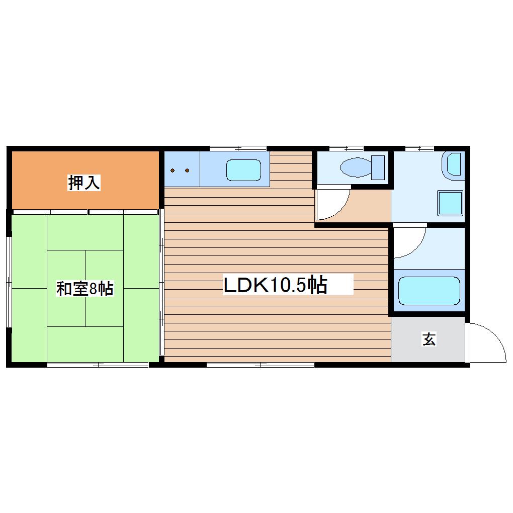カーサ庄司(1LDK/2階)の間取り写真