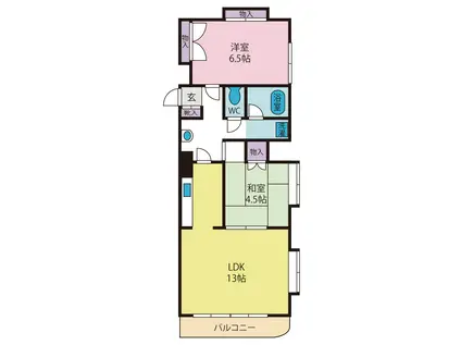 アビタシオンバーン(2LDK/2階)の間取り写真