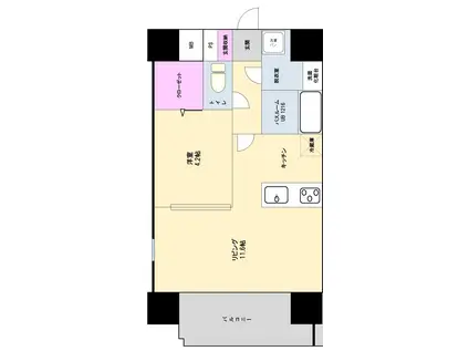 グランパーク県庁東(1LDK/3階)の間取り写真