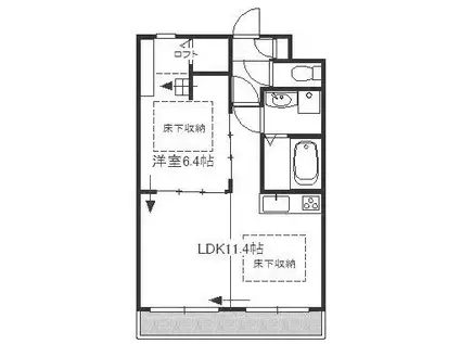 スカイガーデン(1LDK/2階)の間取り写真