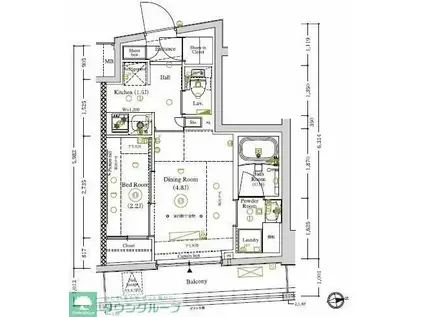 ARK MARK八幡山(1DK/4階)の間取り写真