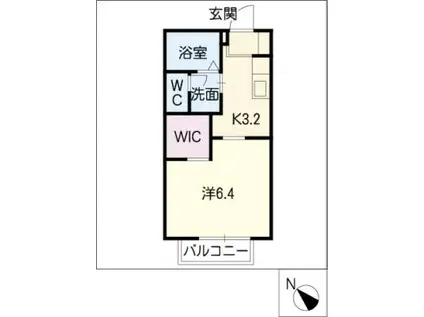 バリュージュNII(1K/1階)の間取り写真