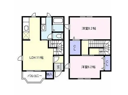 メゾン・ド・ピエネド(2LDK/1階)の間取り写真