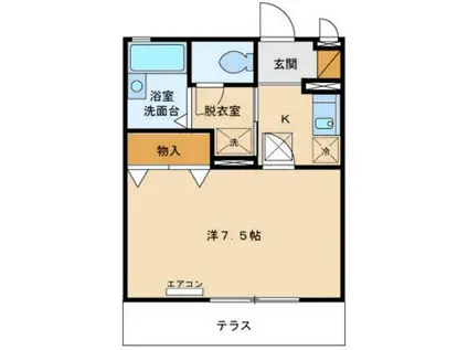 コンフォート北葛西(1K/1階)の間取り写真