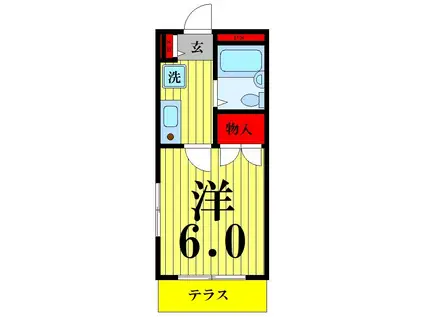 M・Sフラット(1K/2階)の間取り写真