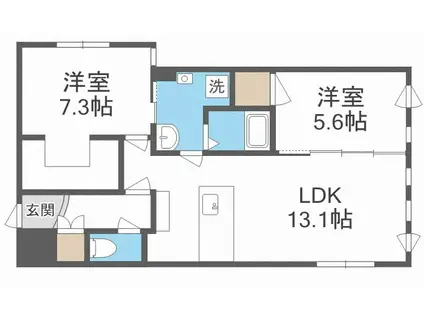 レジデンスサッポロKOULU(2LDK/5階)の間取り写真