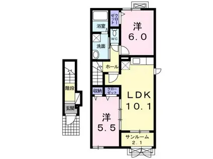 インプレス・Y(2LDK/2階)の間取り写真